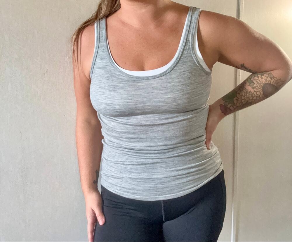 Woolx Women's Merino Wool Tank Top Gray Size Small 85% Merino